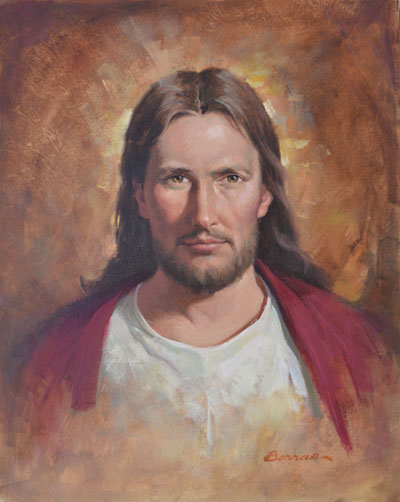 --Jesus Head & Shoulders - Oil on Canvas