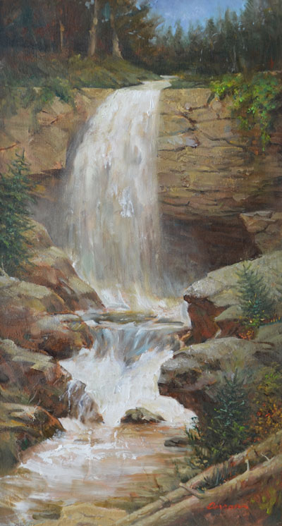 --Waterfall Highlands, N.C. - Oil on Canvas
